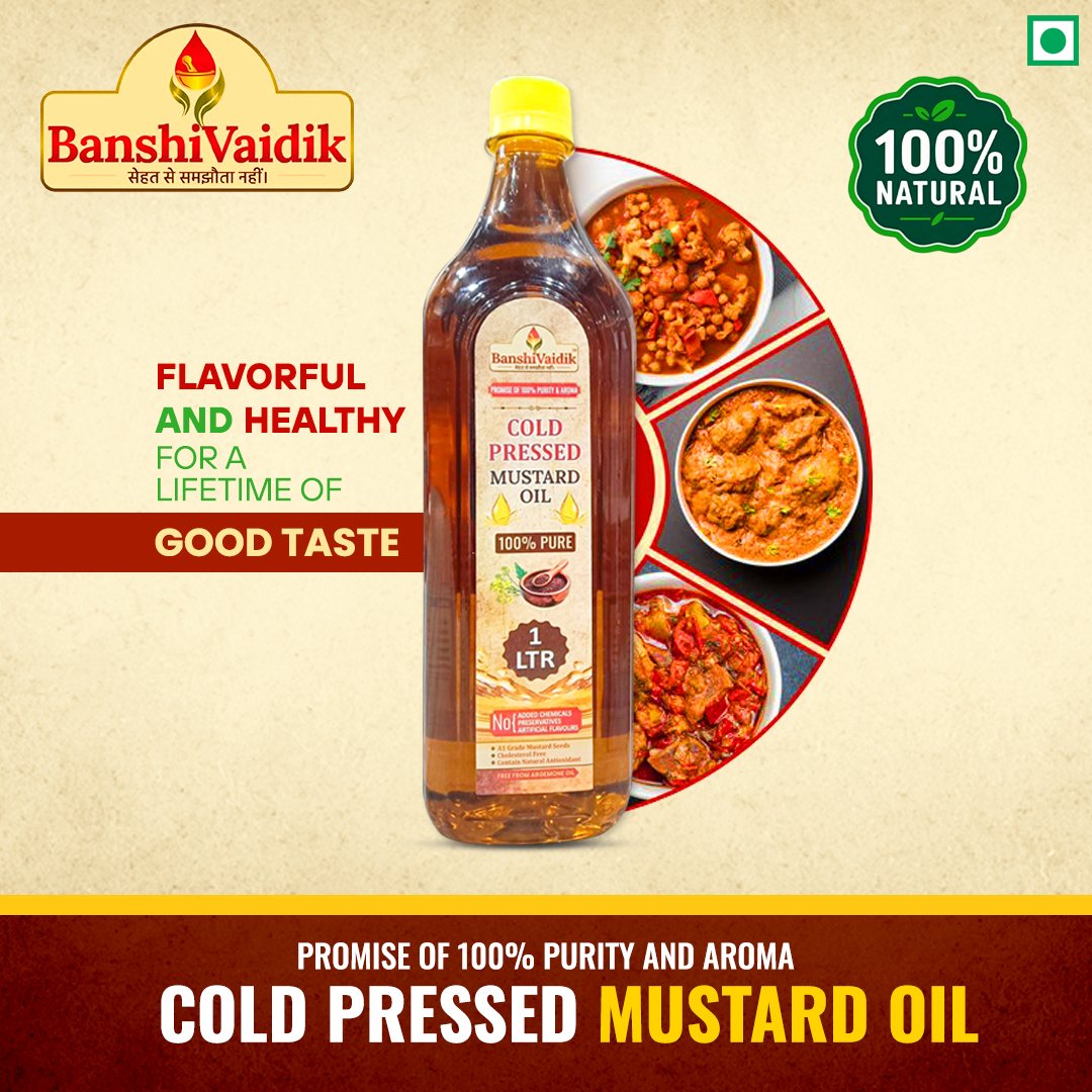 BanshiVaidik Suvarna Peeli Sarson 1Ltr Cold Pressed Oil