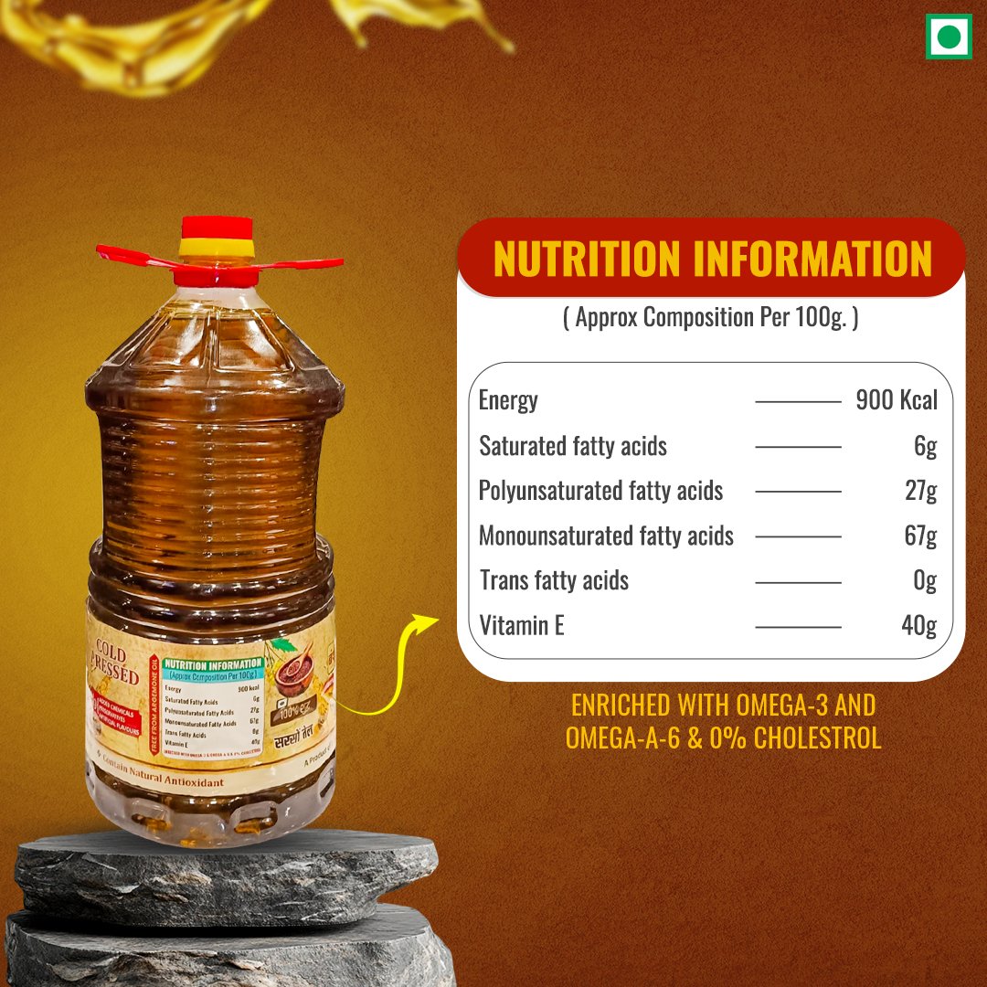 Black Cold Pressed Mustard Oil 5Ltr. (Kali Sarson)