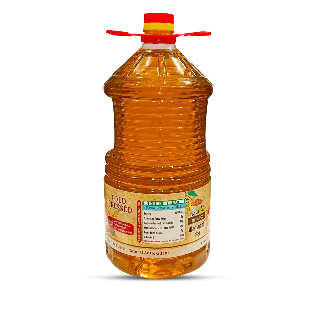 Yellow Cold Pressed Mustard Oil 5Ltr. (Peeli Sarson)