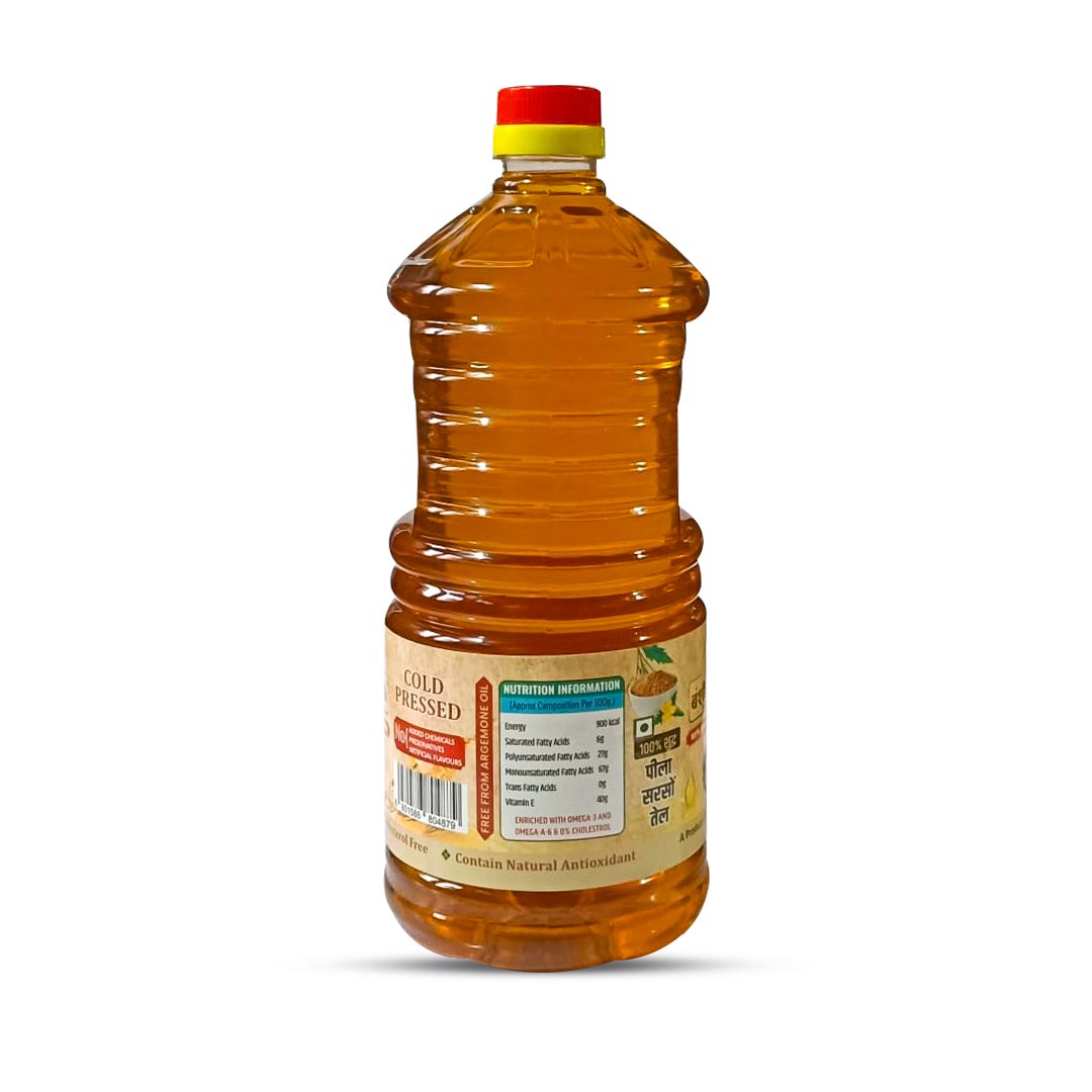 Yellow Cold Pressed Mustard Oil 2Ltr. (Peeli Sarson)