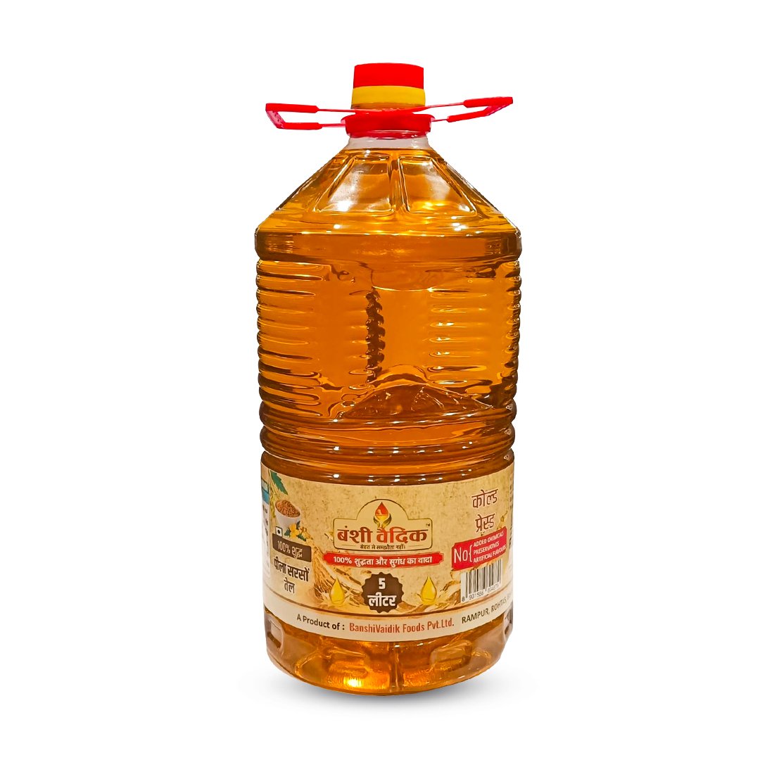 Yellow Cold Pressed Mustard Oil 5Ltr. (Peeli Sarson)